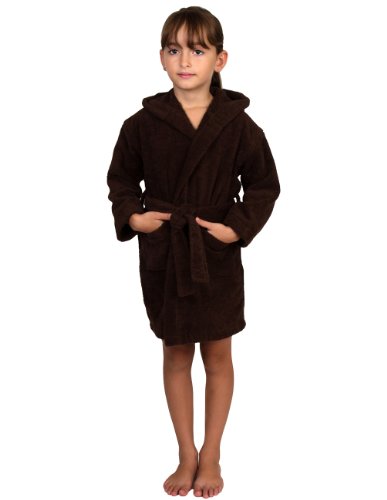 TowelSelections Little Girls Pool Coverup Kids Hooded Cotton Terry Beach Coverup Size 6 Coffee