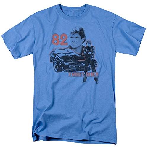 Knight Rider Science Fiction Action TV Series Hasselhoff 1982 Adult Mens TShirt Blue